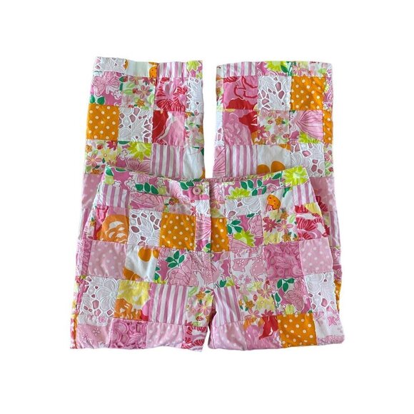 Lilly Pulitzer Vintage Pink 2-Minute Sewn Patch Crop Pants, Lined Women’s Size 2 - Picture 3 of 9